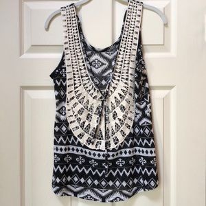 Patterned Scoop Back Tank